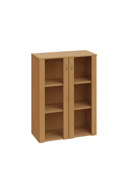 N 3 - 8S kancelářská skříň, 2-dveřová/prosklená, 1100x800x400, buk Royal